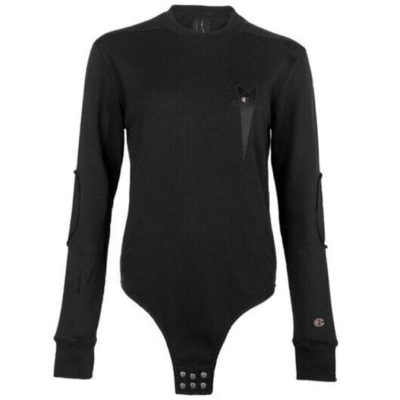 Rick Owens x Champion LS Body Chest Pentagram Sweater XS Black Defect New - Picture 15 of 16